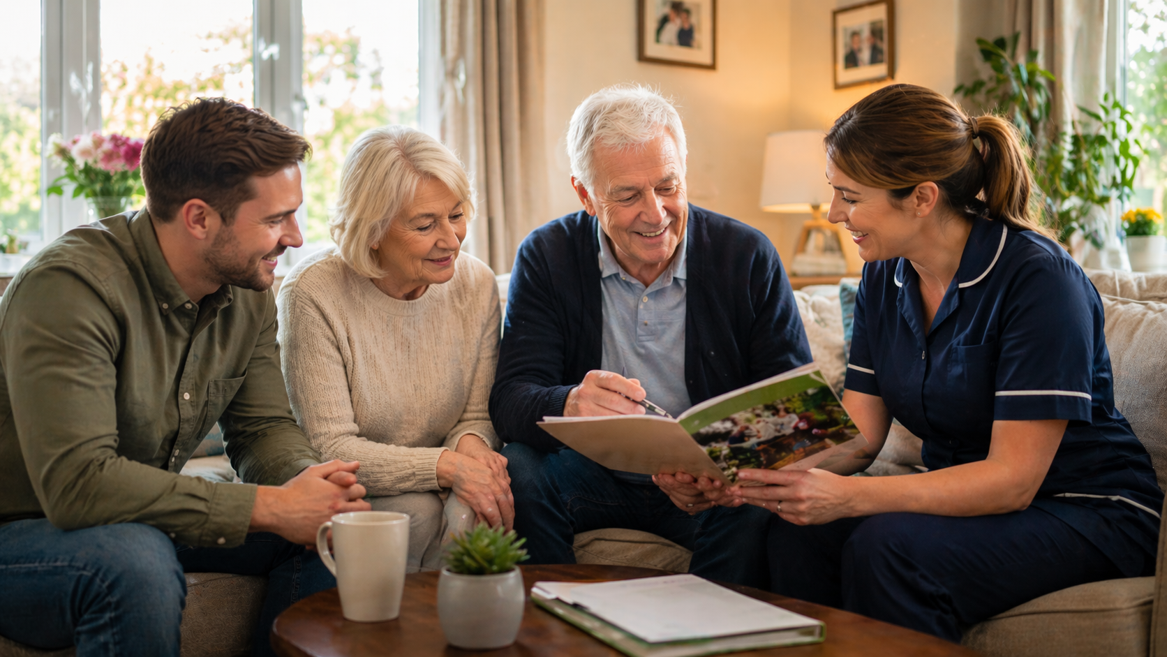 Family choosing care with homecare for you